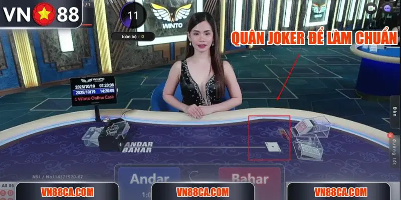 Dealer sẽ lấy một quân bài làm điểm chuẩn trong Andar Bahar